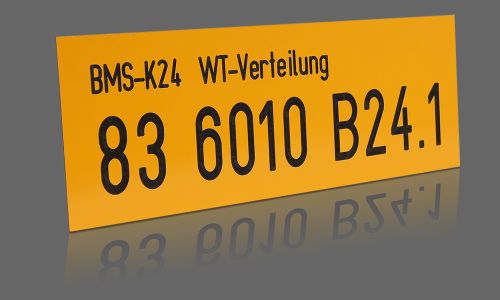 Resopalschild gelb Kennzeichnung