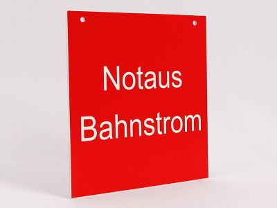 Kunstoffschild rot Bohrung Notaus