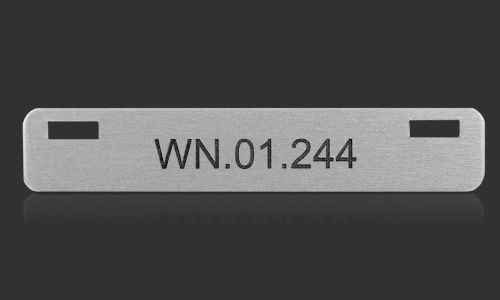 Kabelschild Aluminium 55x10 1-zeilig