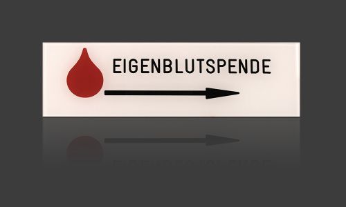 Plexiglas Schild mit Pfeil